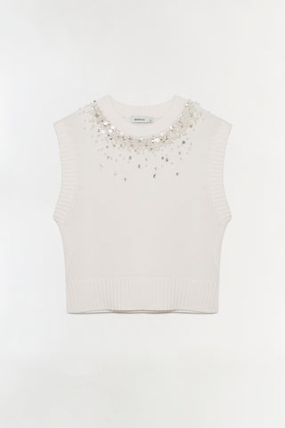 Candra Embellished Knit Vest