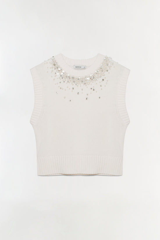Candra Embellished Knit Vest