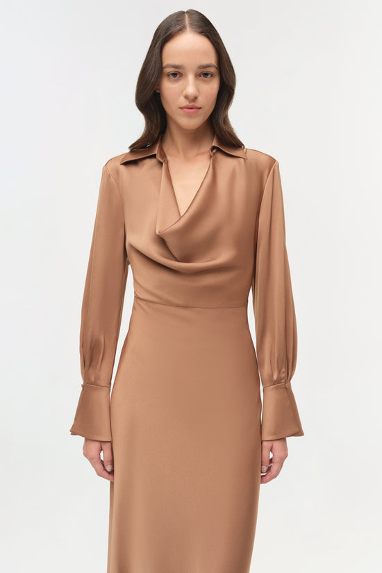 Adelle Draped Satin Gown