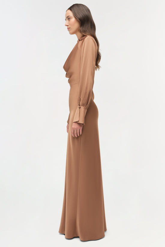 Adelle Draped Satin Gown
