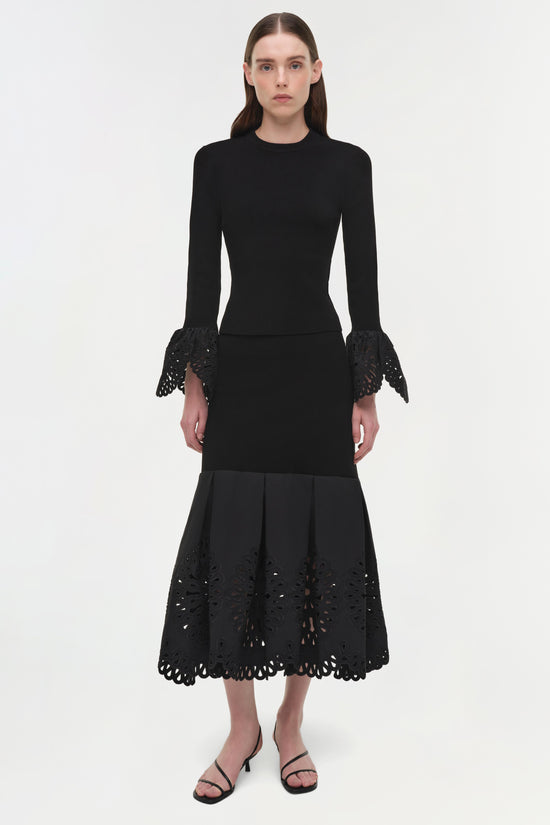 Elyse Embroidered Knit Top