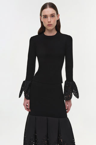 Elyse Embroidered Knit Top