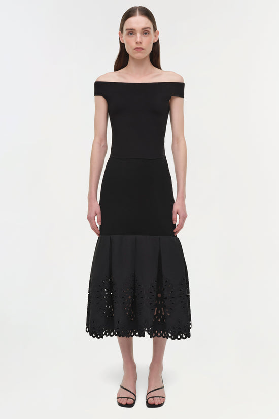 Eveletta Embroidered Knit Midi Skirt