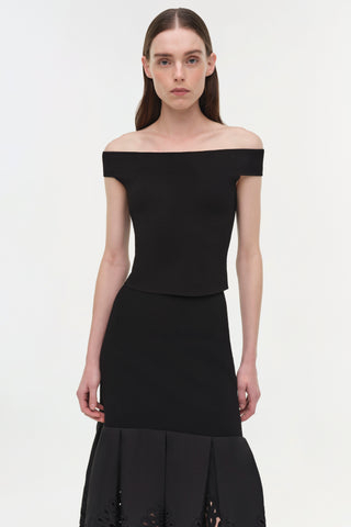 Eveletta Embroidered Knit Midi Skirt