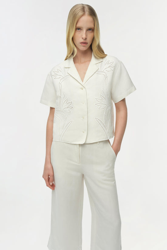 Louisa Embroidered Camp Shirt