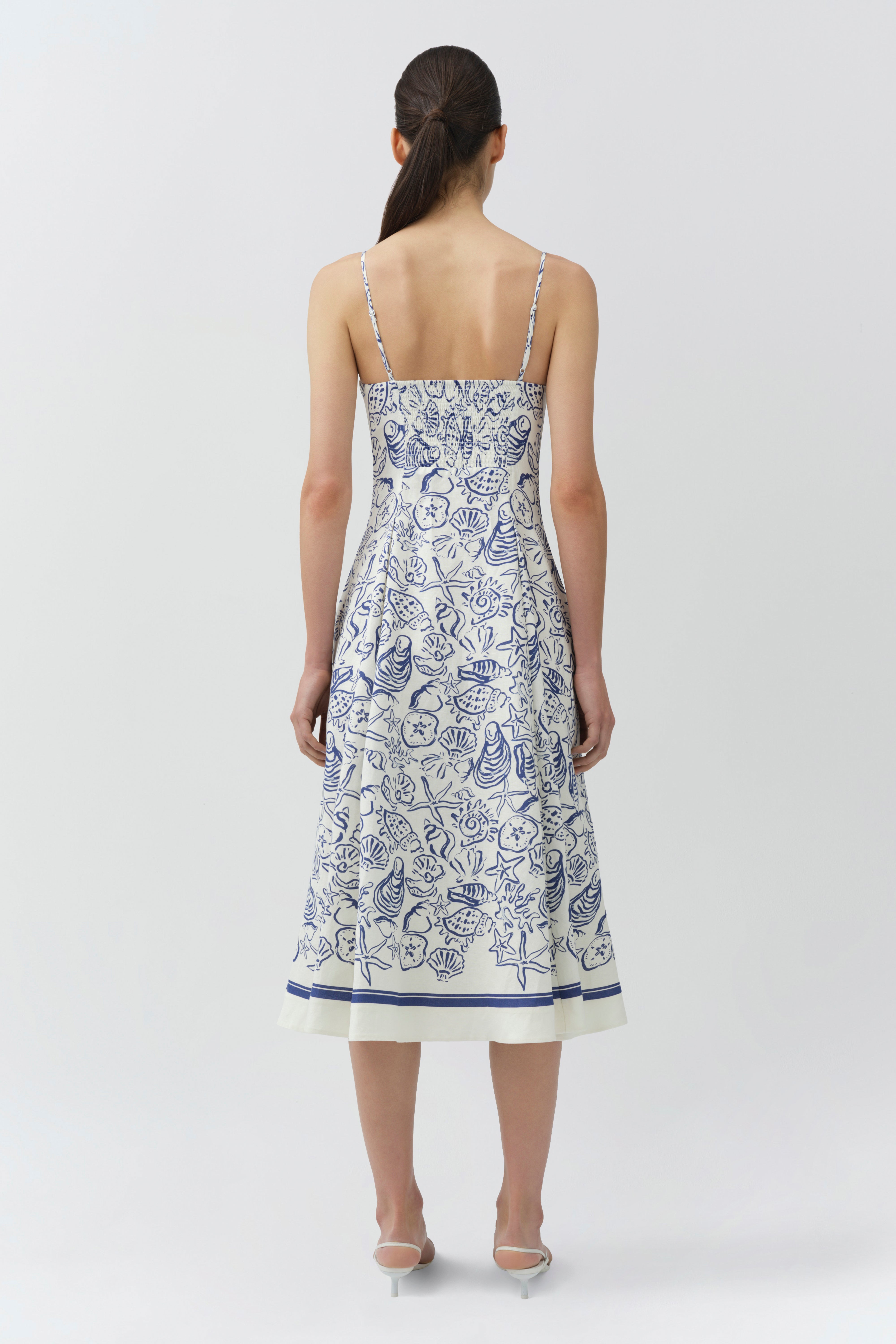 Simkhai Women's Analise Linen Bustier Midi Dress - S / Blueberry MULTI Simkhai Women's Analise Linen Bustier Midi Dress - S / Blueberry MULTI
