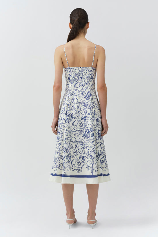 Simkhai Women's Analise Linen Bustier Midi Dress - S / Blueberry MULTI Simkhai Women's Analise Linen Bustier Midi Dress - S / Blueberry MULTI