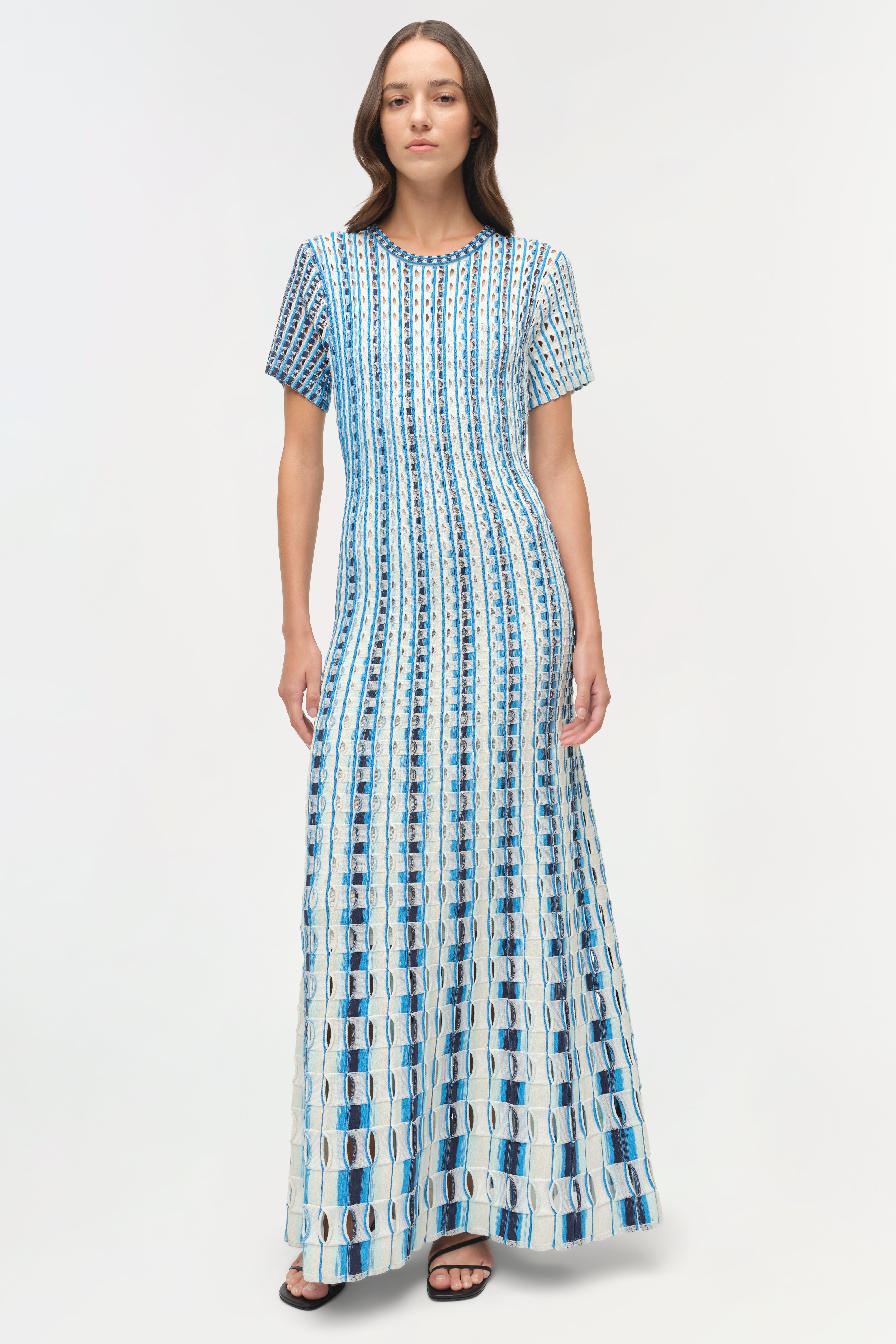 knit eyelet dress PDF Knitting Pattern English Only.eyelet Dress.sizes S/M, L, Xl.women Lace Dress Hand Knitted.seamless,knitted Crop Down With Instructions