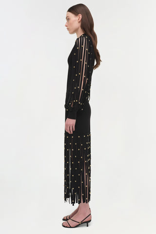 Melva Knit Embellished Midi Skirt