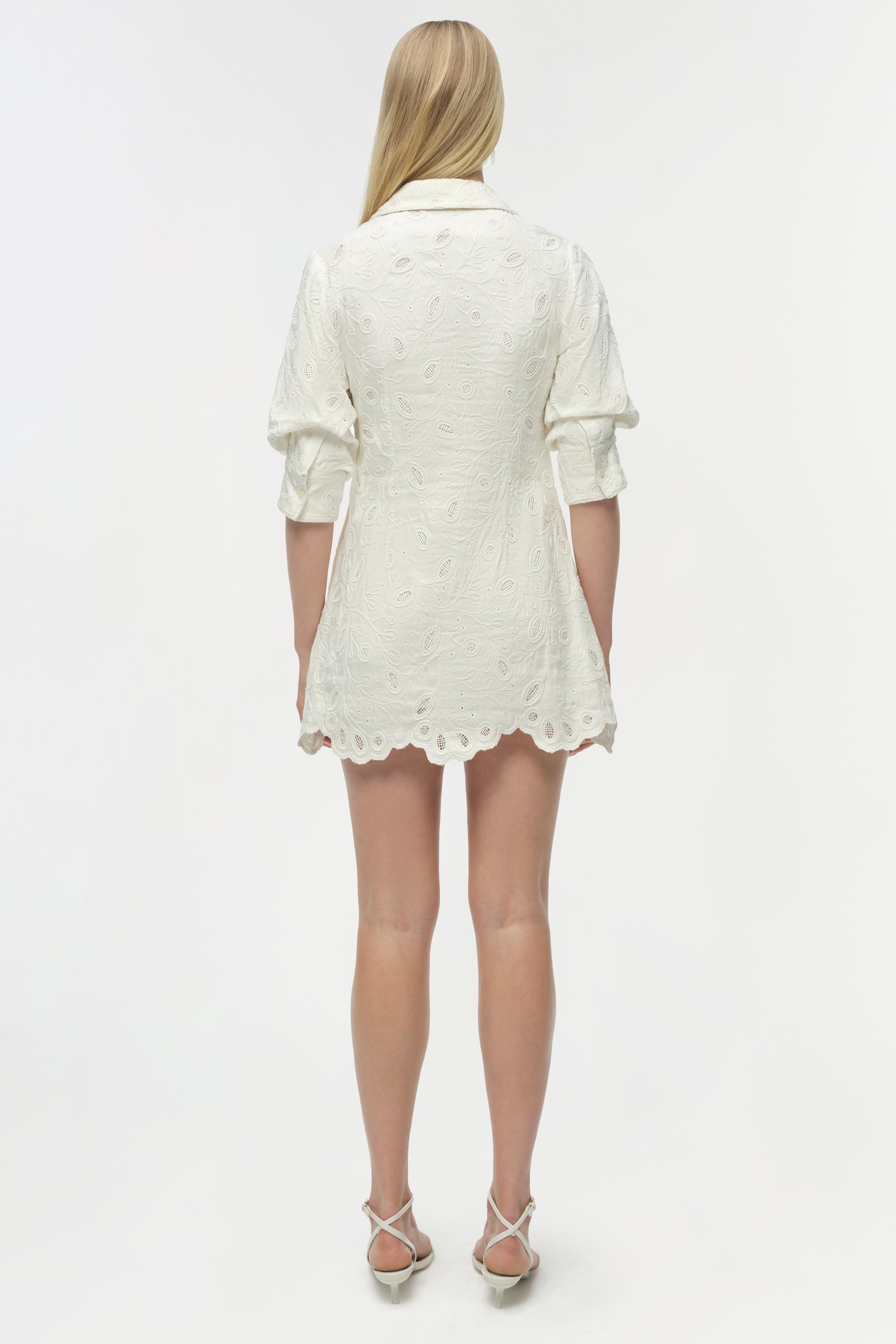 Simkhai Freya Embroidered Mini Dress, Ivory, Women's, XS, Cocktail & Party Wedding Guest Dresses Mini Dresses Simkhai Freya Embroidered Mini Dress, Ivory, Women's, XS, Cocktail & Party Wedding Guest Dresses Mini Dresses