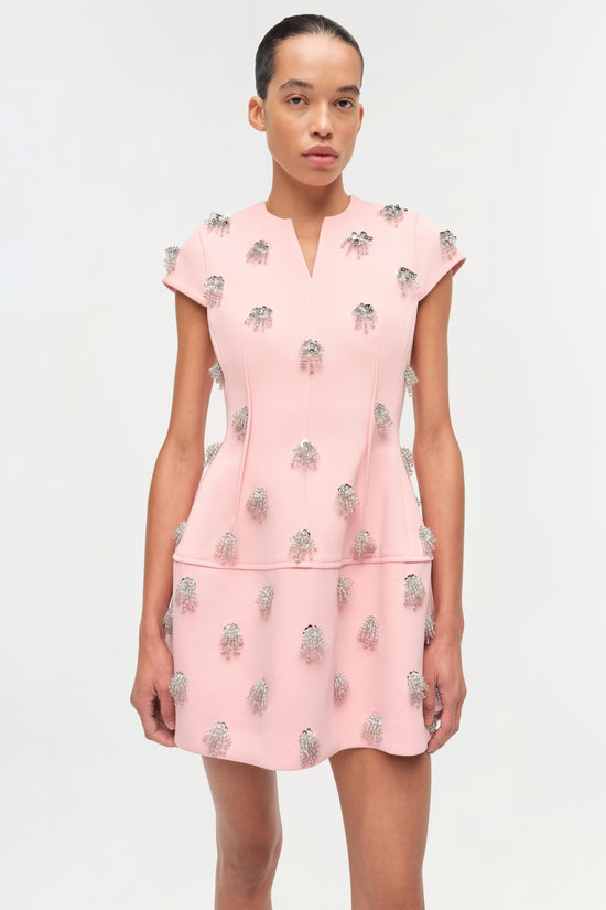 Bethanie Twill Embellished Mini Dress