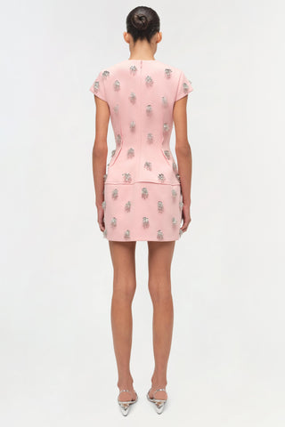 Bethanie Twill Embellished Mini Dress