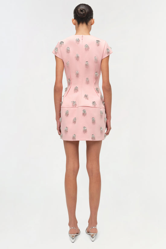 Bethanie Twill Embellished Mini Dress
