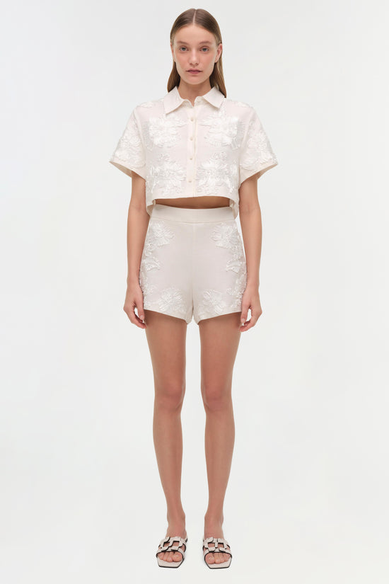 Callie Soutache Linen Camp Shirt