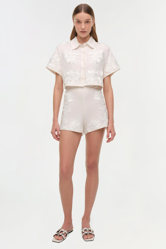 Callie Soutache Linen Camp Shirt