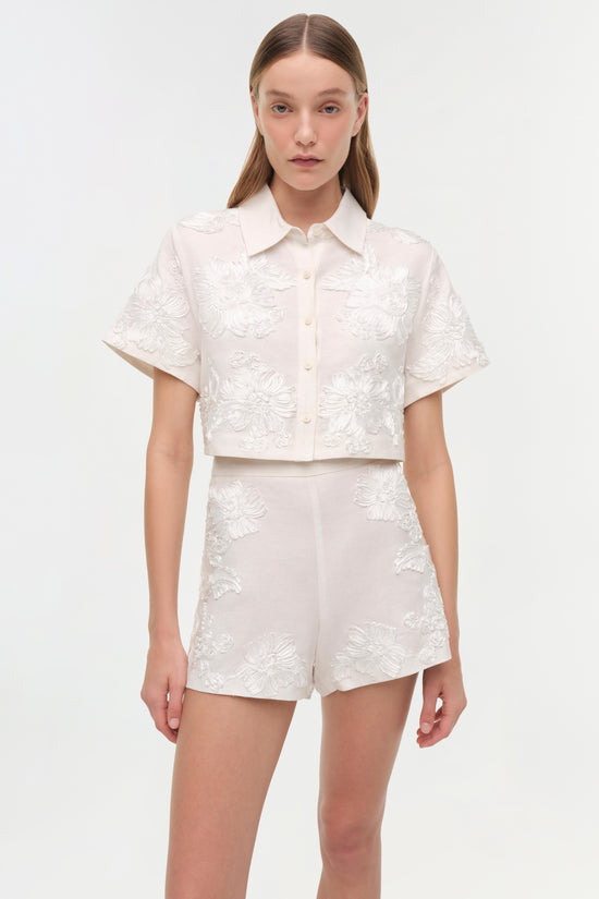 Callie Soutache Linen Camp Shirt