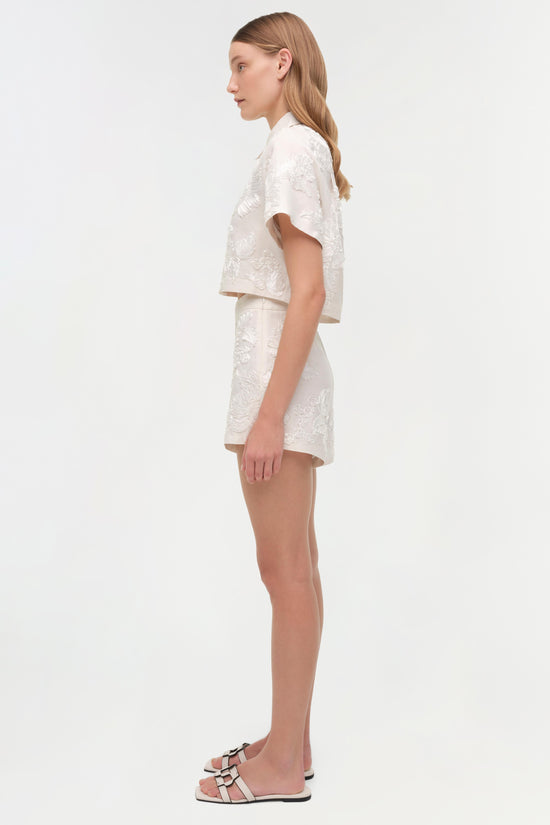 Callie Soutache Linen Camp Shirt