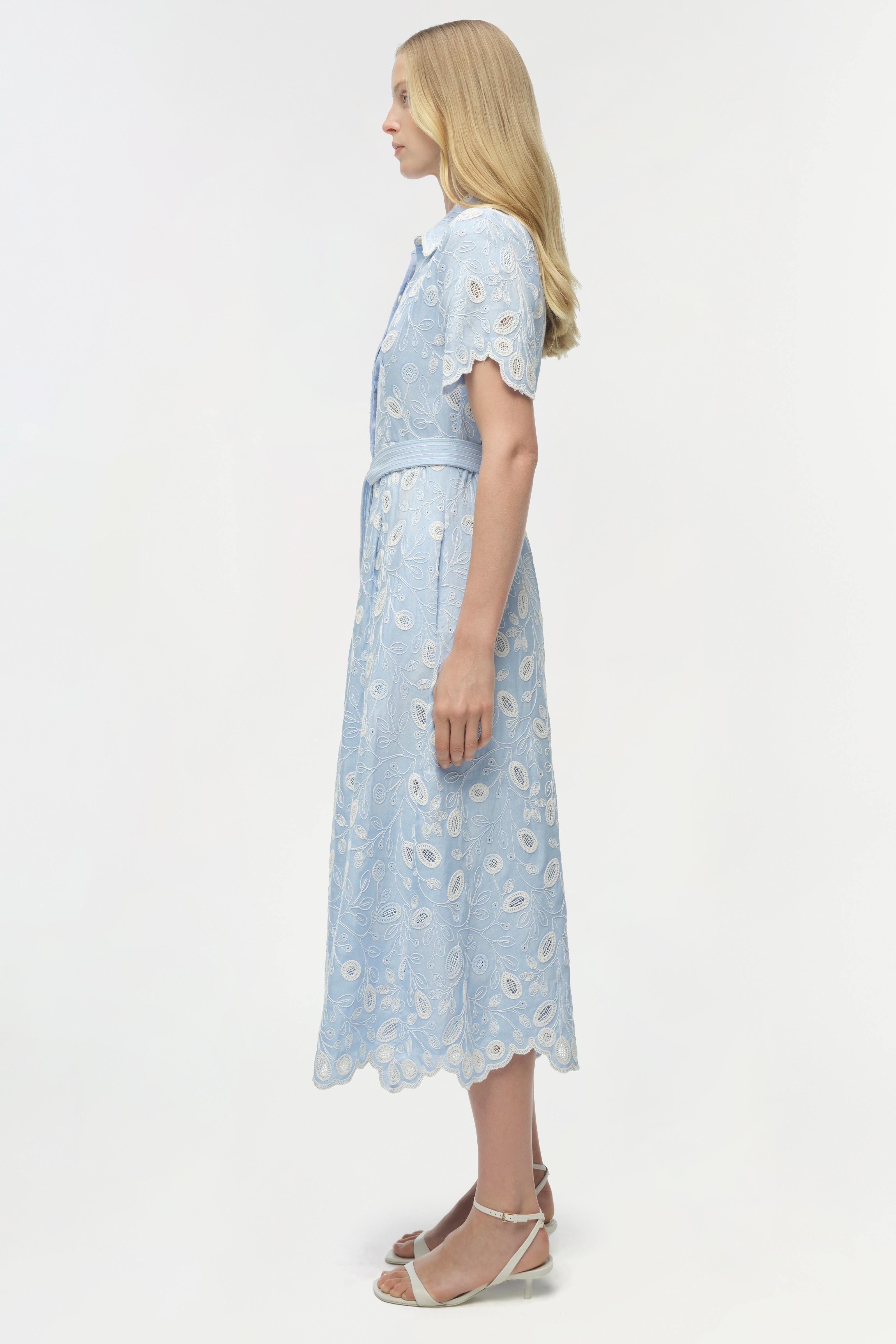 belted linen dress Audria Belted Linen Midi Dress