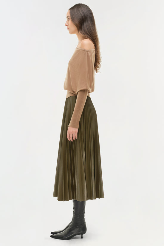 Kezia Vegan Leather Midi Skirt