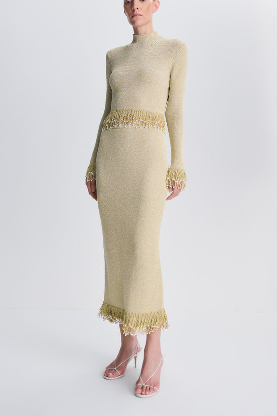 Zeni Pearl Fringe Skirt