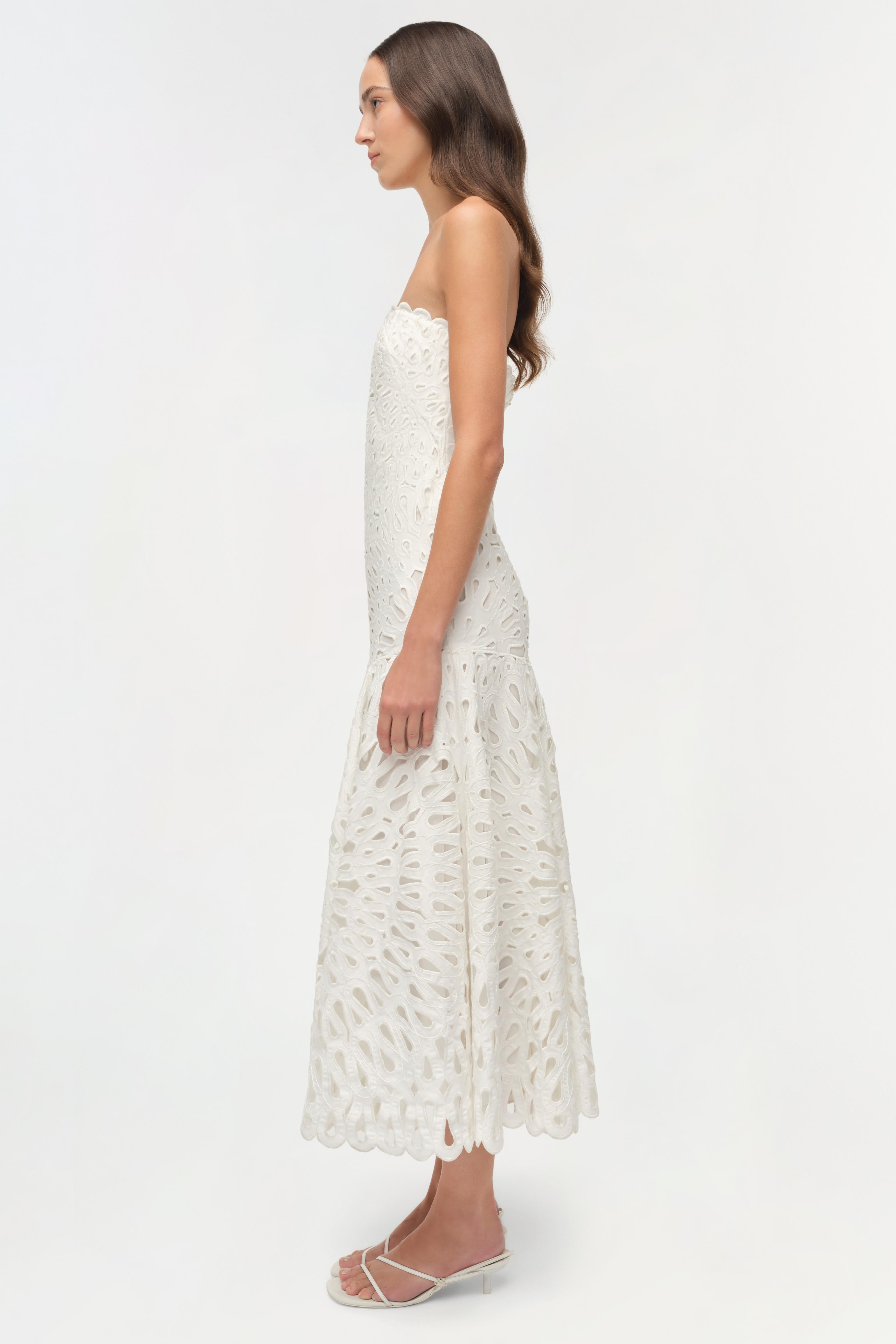 SIMKHAI Women's Florence Midi Dress - White - Size 0 SIMKHAI Women's Florence Midi Dress - White - Size 0