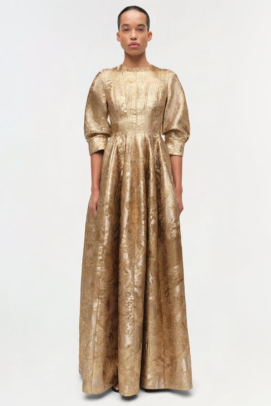 Claravelle Metallic Jacquard Gown – SIMKHAI