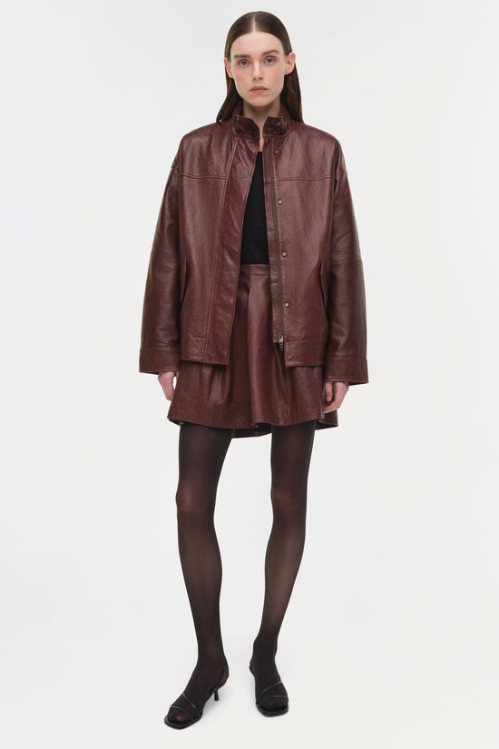 Bryar Leather Mini Skirt