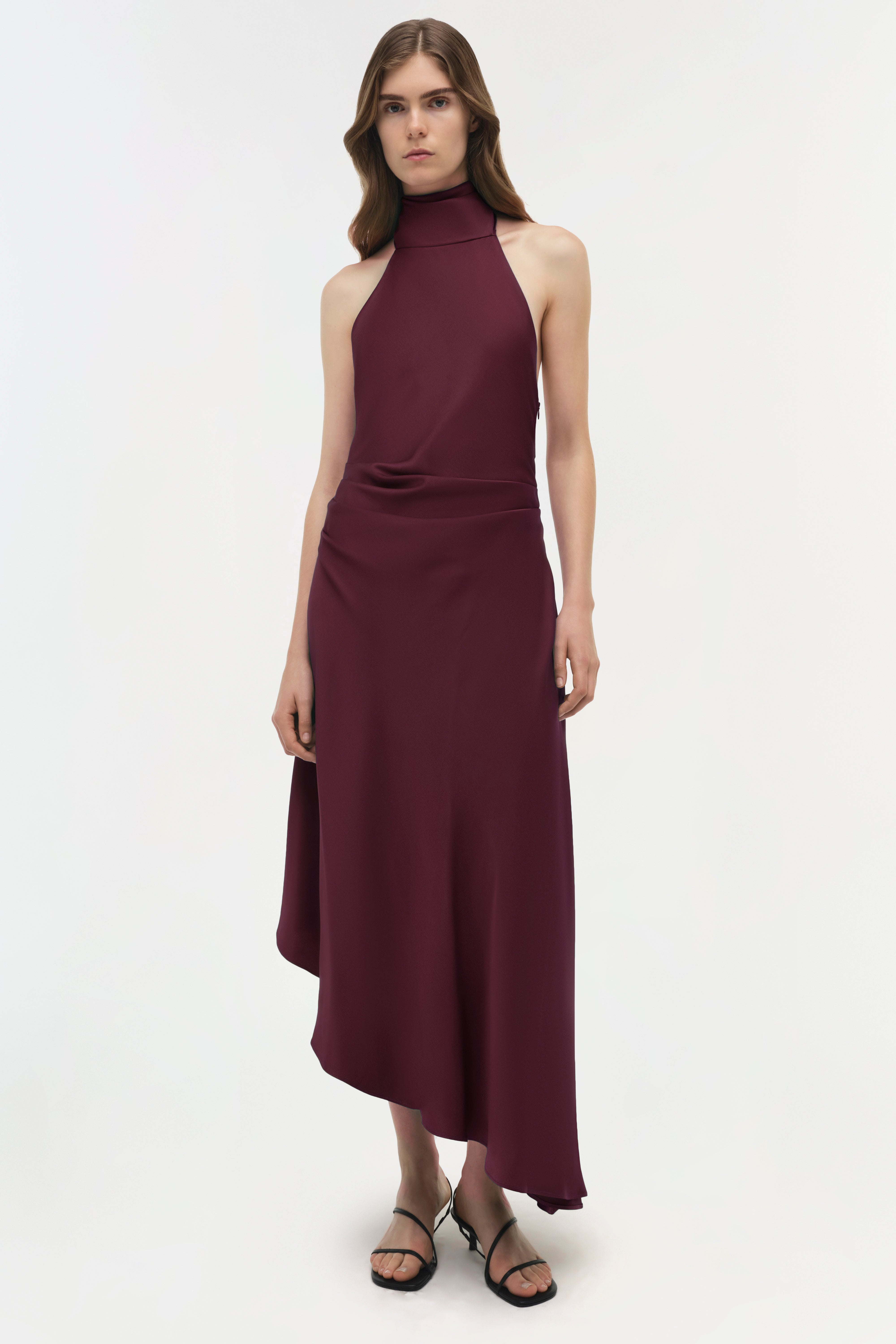 monica satin dress SIMKHAI Women's Monica Satin Dress in Fig, Size 2