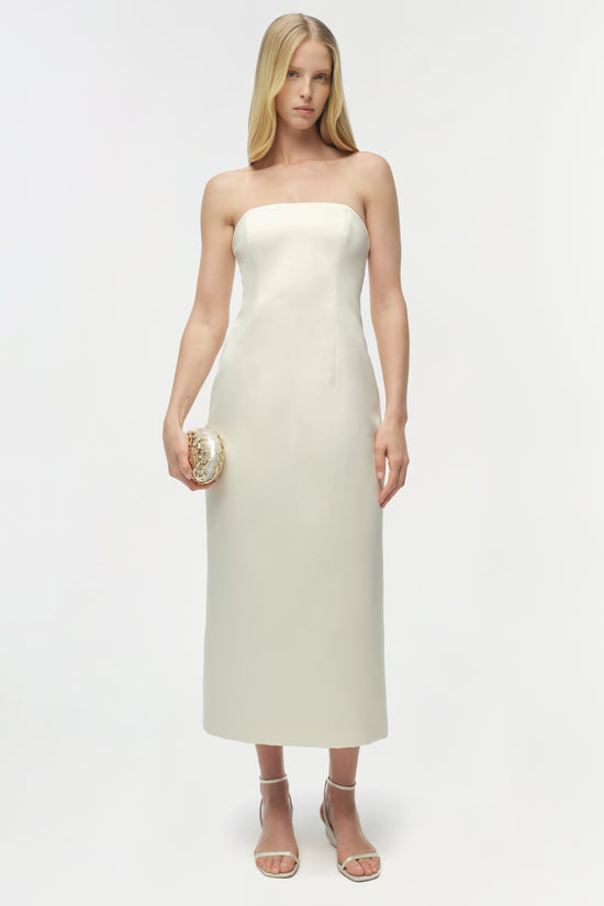 Enid Satin Bustier Midi Dress