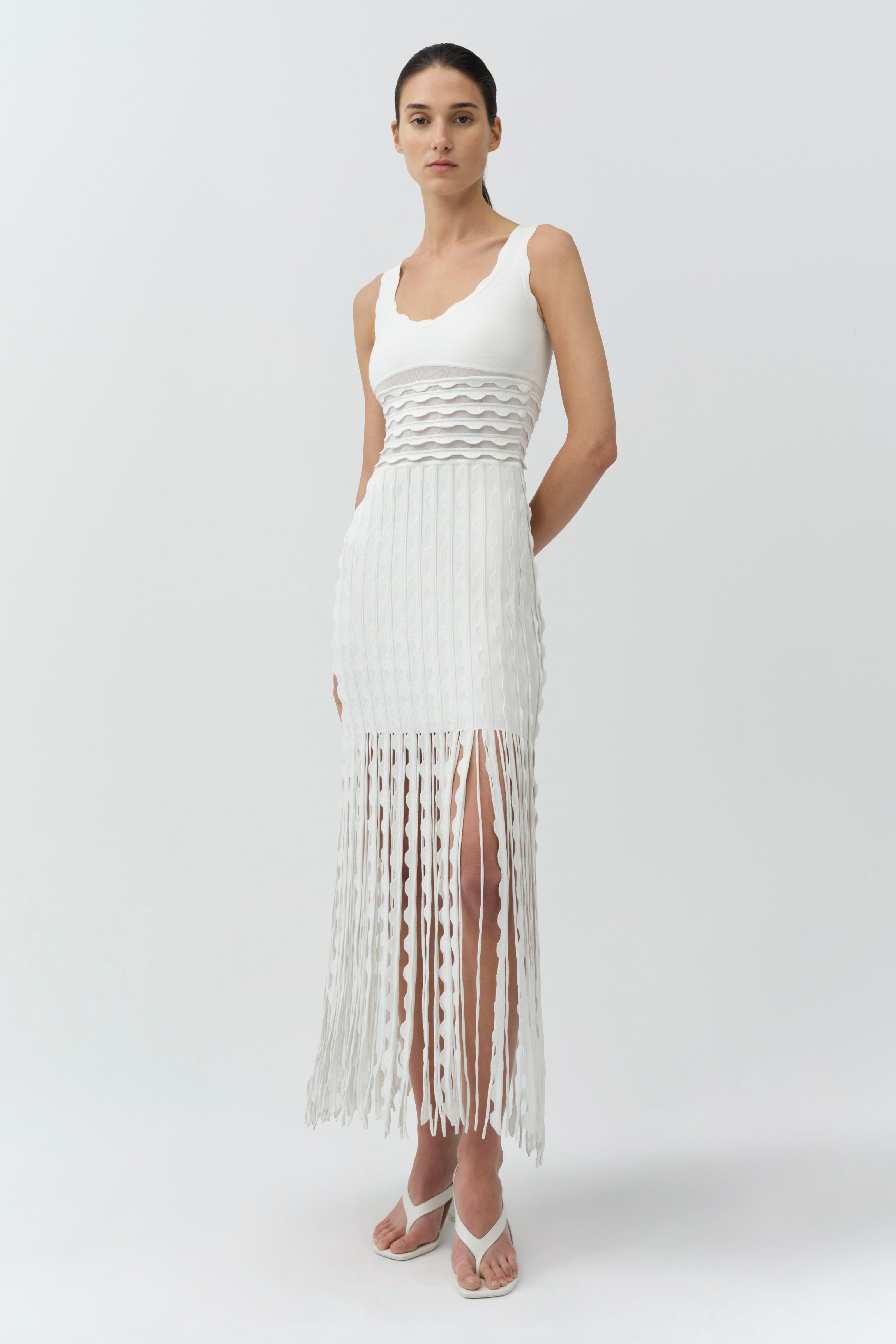 Brionne Scalloped Knit Midi Dress SIMKHAI Brionne Scalloped Knit Midi Dress SIMKHAI