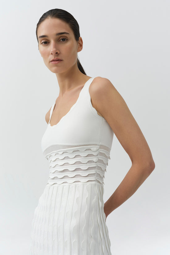 Brionne Scalloped Knit Midi Dress