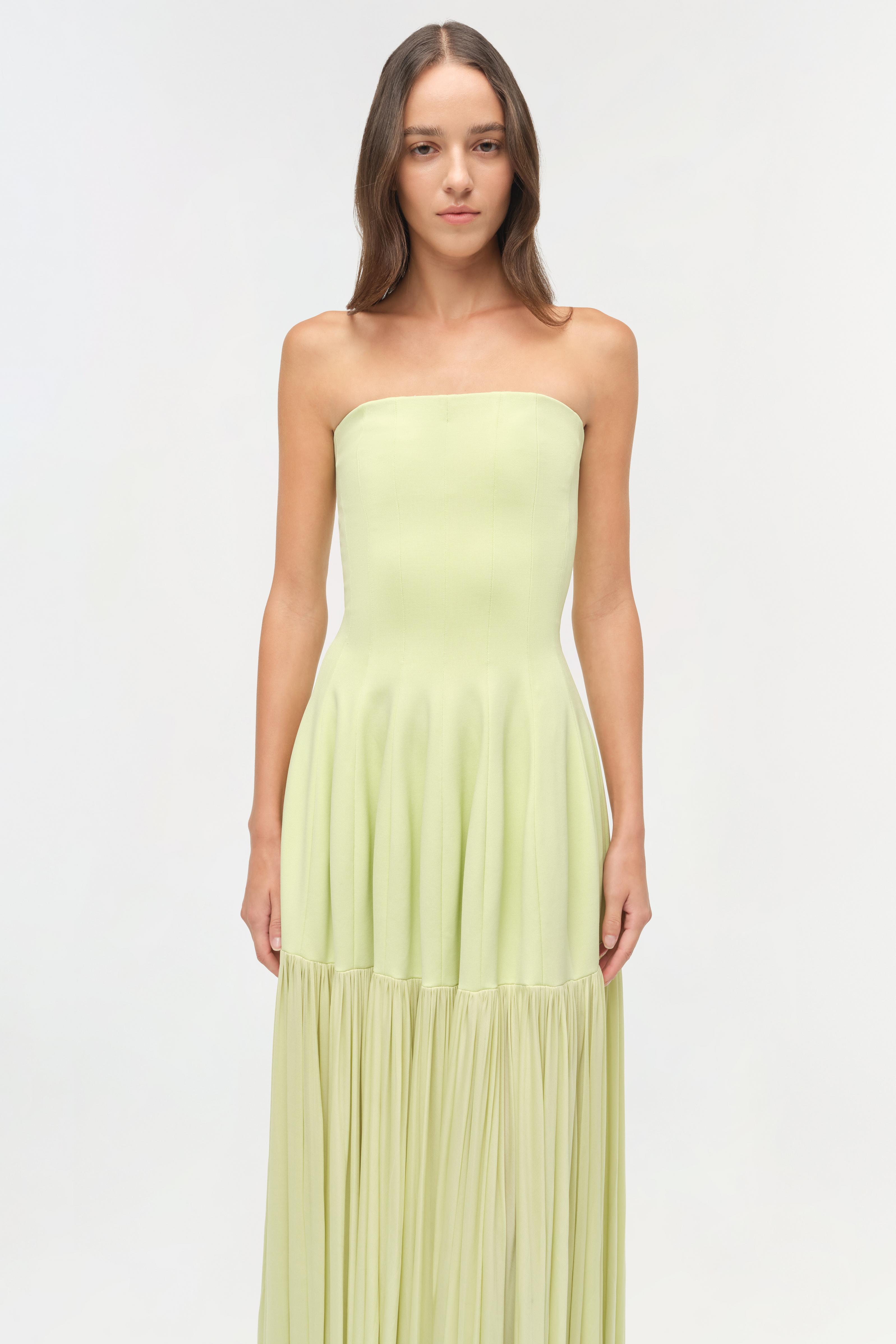 jonathan simkhai scarf embroidered handkerchief bustier dress Emma Draped Jersey Bustier Gown SIMKHAI