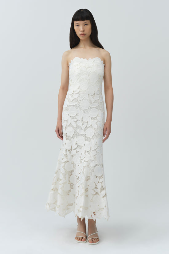 Valletta Strapless Embroidered Dress