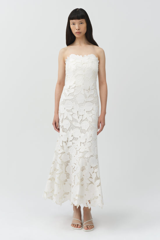 Valletta Bustier Midi Dress - White Multi | SIMKHAI Valletta Bustier Midi Dress - White Multi | SIMKHAI