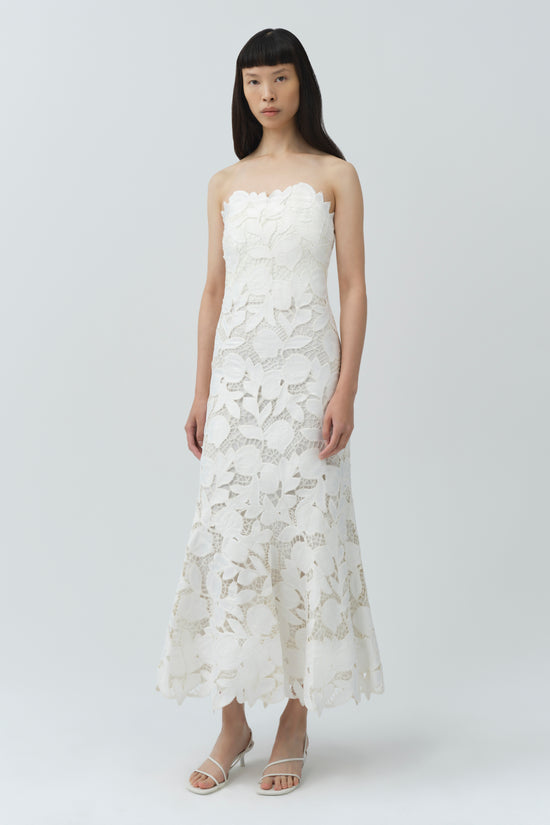 Valletta Strapless Embroidered Dress