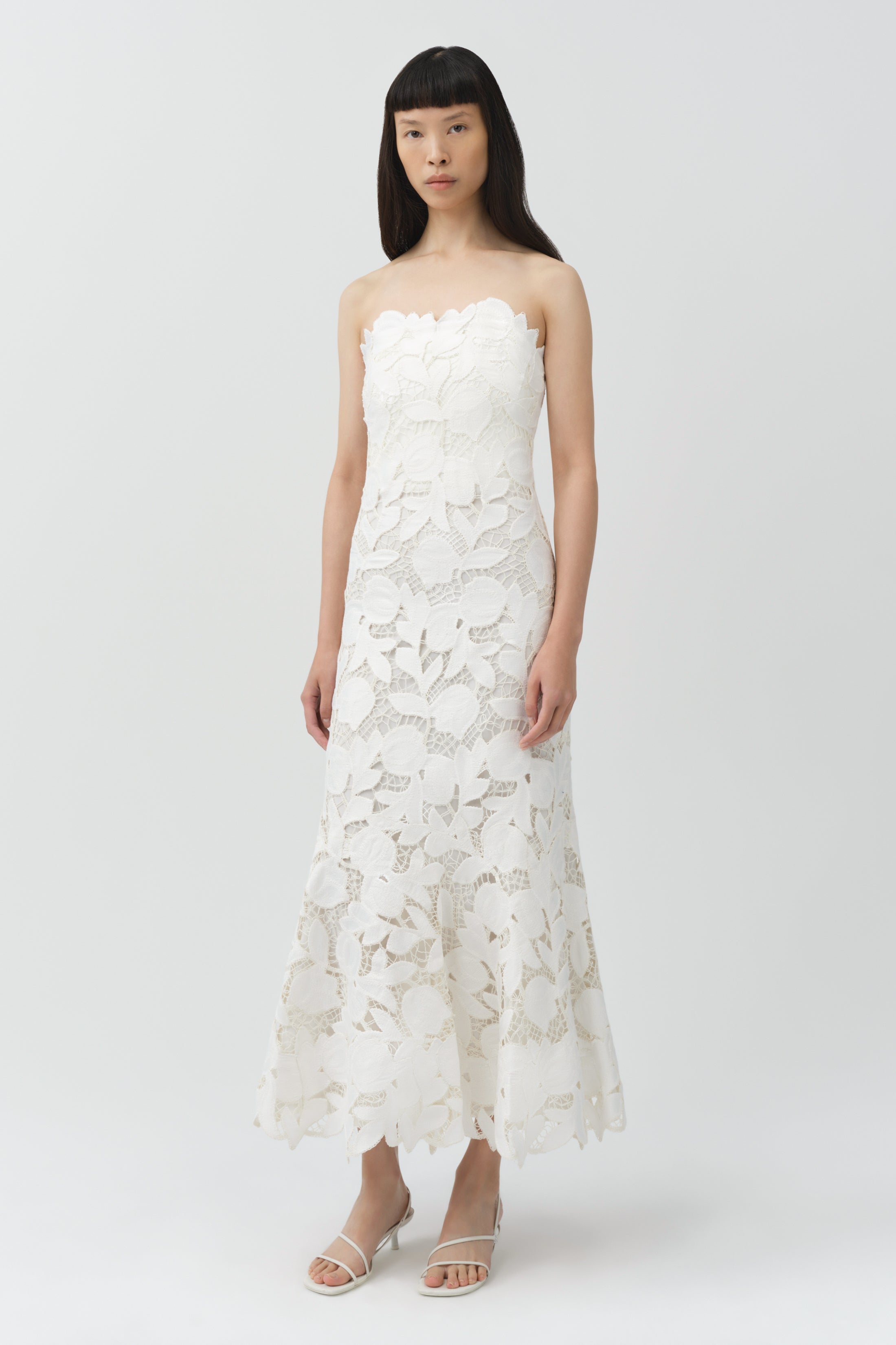 Valletta Bustier Midi Dress - White Multi | SIMKHAI Valletta Bustier Midi Dress - White Multi | SIMKHAI