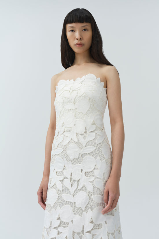 Valletta Strapless Embroidered Dress