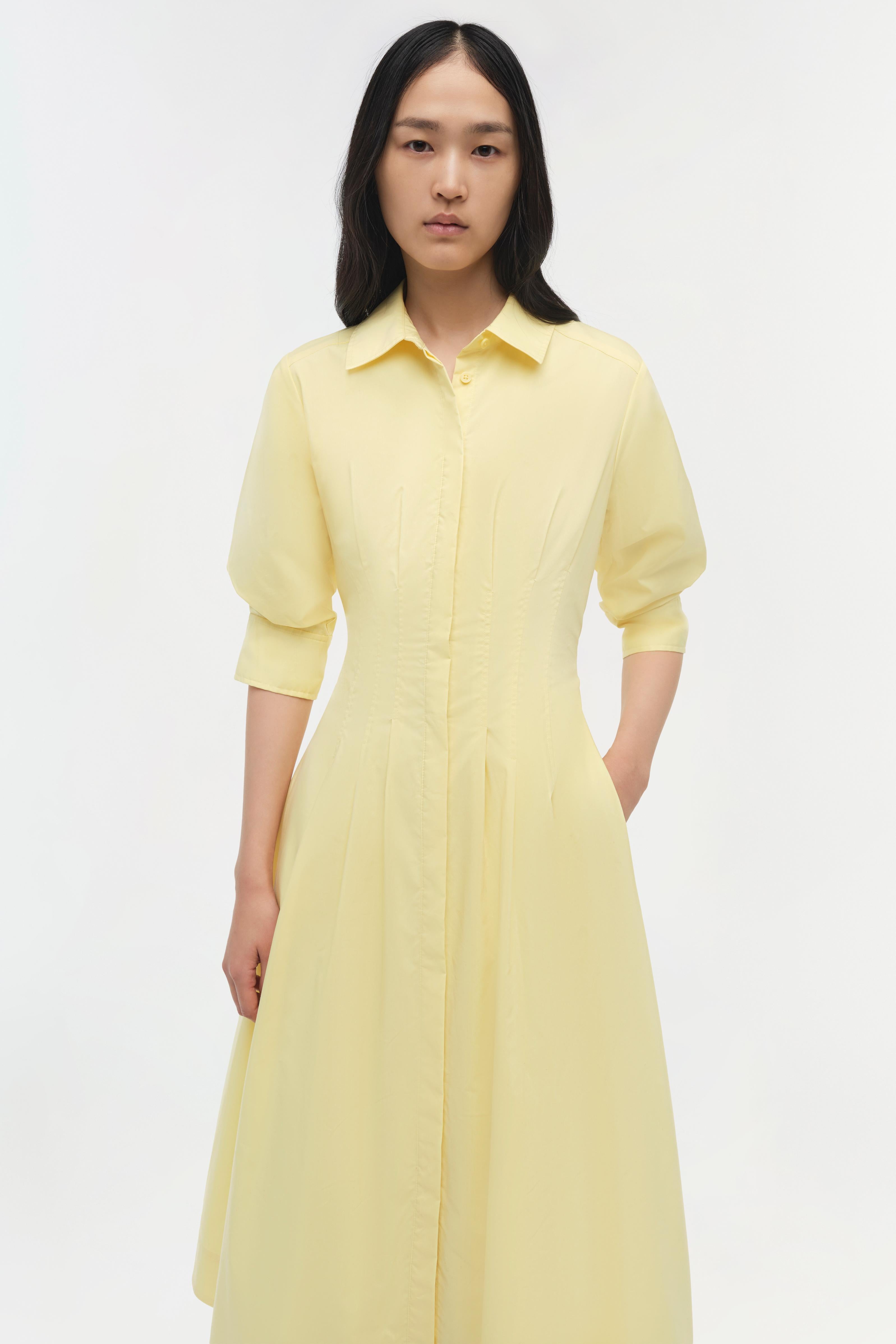 Jazz Cotton Pintuck Midi Dress