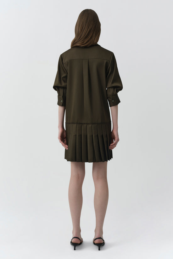 Regina Pleated Mini Shirt Dress