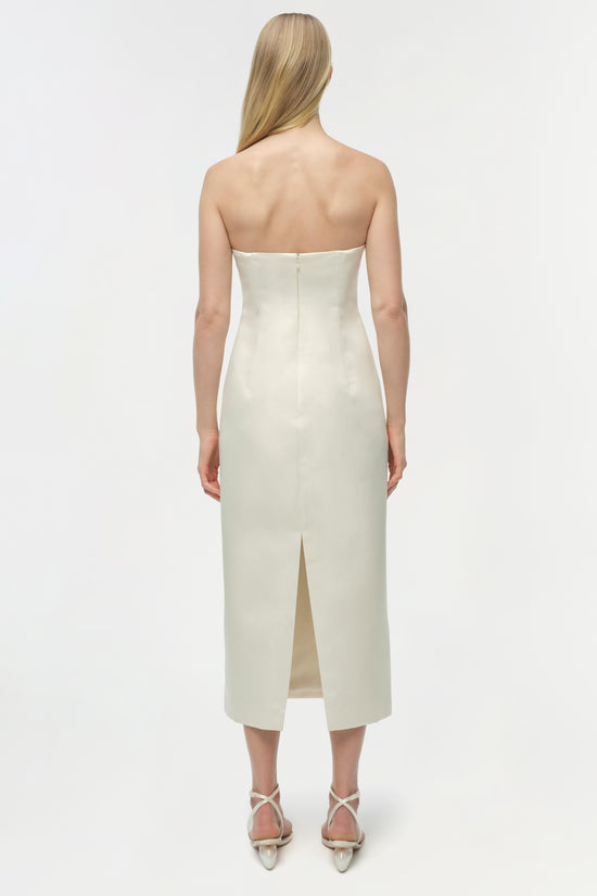 Enid Satin Bustier Midi Dress