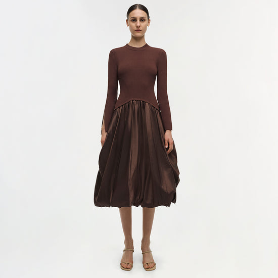 Kenlie Taffeta Knit Midi Dress