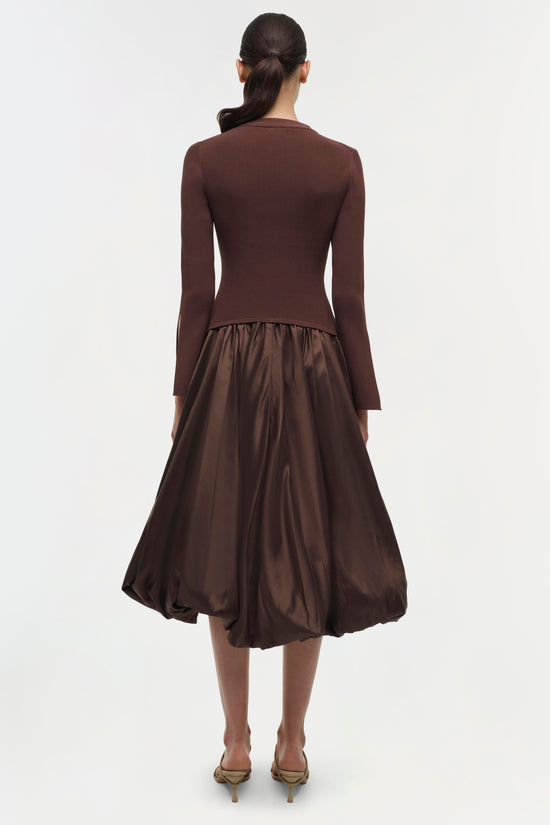 Kenlie Taffeta Knit Midi Dress