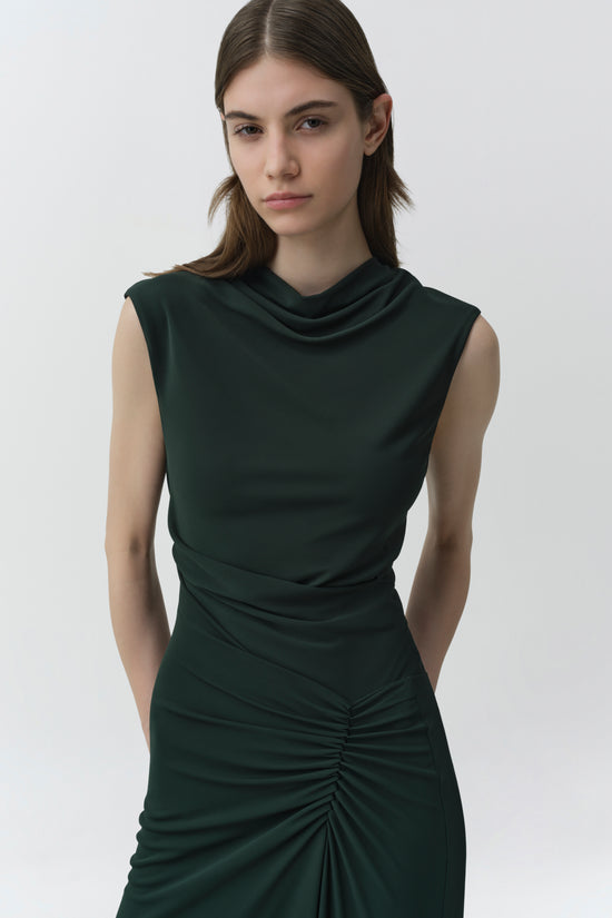 Acacia Draped Jersey Midi Dress