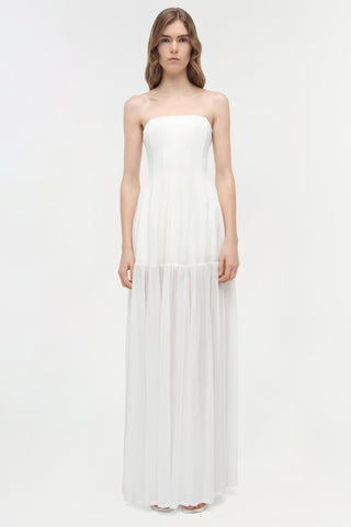 Sandrine Draped Jersey Bustier Midi Dress