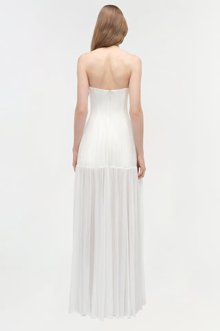 Sandrine Draped Jersey Bustier Midi Dress