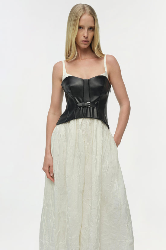 Cortland Belted Bustier Midi Dress