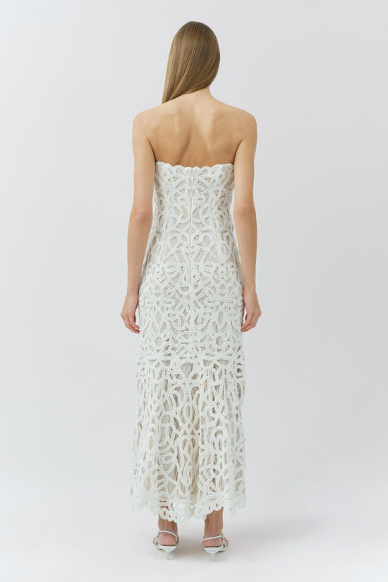 Clairis Lace Bustier Midi Dress