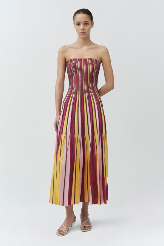 Soleil Striped Midi Dress