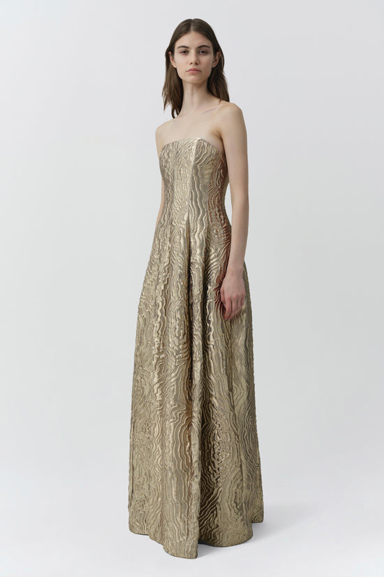 Celeste Metallic Jacquard Gown