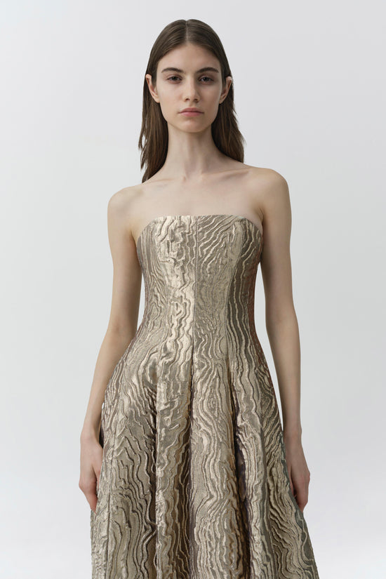 Celeste Metallic Jacquard Gown